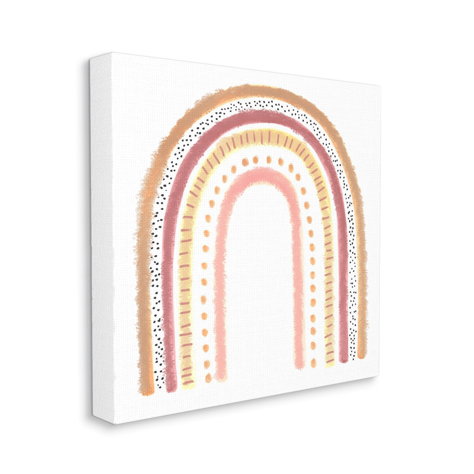Stupell Industries Patterned Stripe Rainbow Brown Pink Yellow, 36 x 36,Design by Reesa Qualia