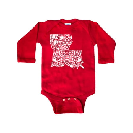 

Inktastic Louisiana Silhouette Mandala Gift Baby Boy or Baby Girl Long Sleeve Bodysuit