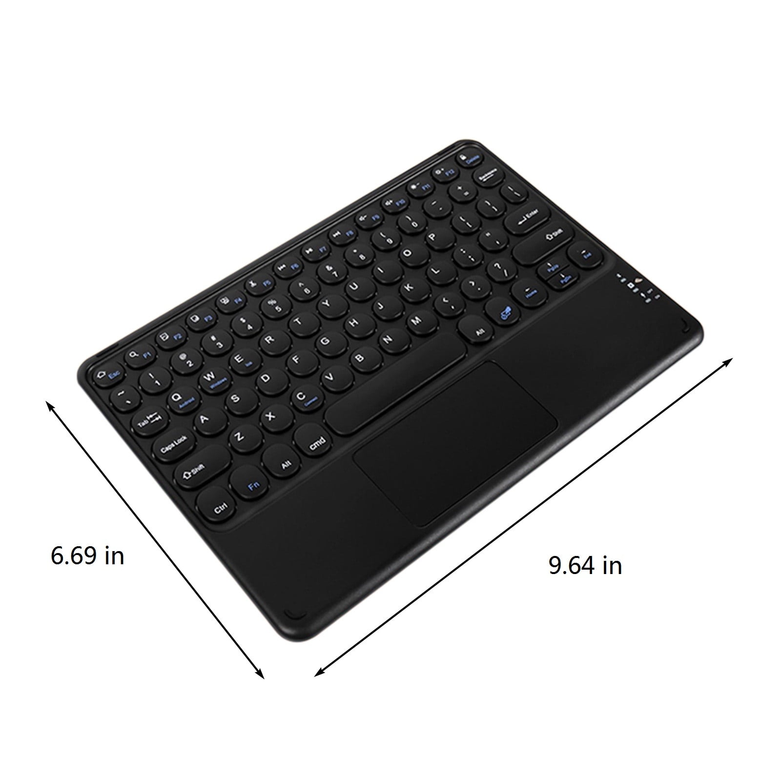 Bluetooth Keyboard with Touchpad, Round Keycap Portable Wireless Keyboard for PC Tablet, Rechargeable