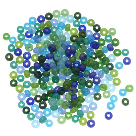 - Czech Seed Beads 6/0 'Matte Oceanic AB' Mix Blue Green (1 Ounce)