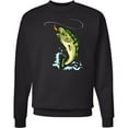 thumbnail image 2 of Inktastic Leaping Bass Fish Adult Sweatshirt, 2 of 4