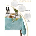thumbnail image 3 of Turquoise Gold Marble Tablecloth Rectangle Table Cloths 54x108, Waterproof Tablecloth Outdoor Table Cloth, Modern Abstract Marble Crack Texture Washable Table Cover for Kitchen Dinning Party, 3 of 8