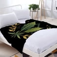 thumbnail image 3 of Durable Soft & Warm Flannel Blanket - Cozy Design with Intricate Leaf Patterns Perfect for Sofa Travel Bed & Chair, 3 of 7