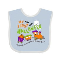 Inktastic My First Halloween- Train with Pumpkins, Bats, Cat,and Ghost Boys or Girls Baby Bib