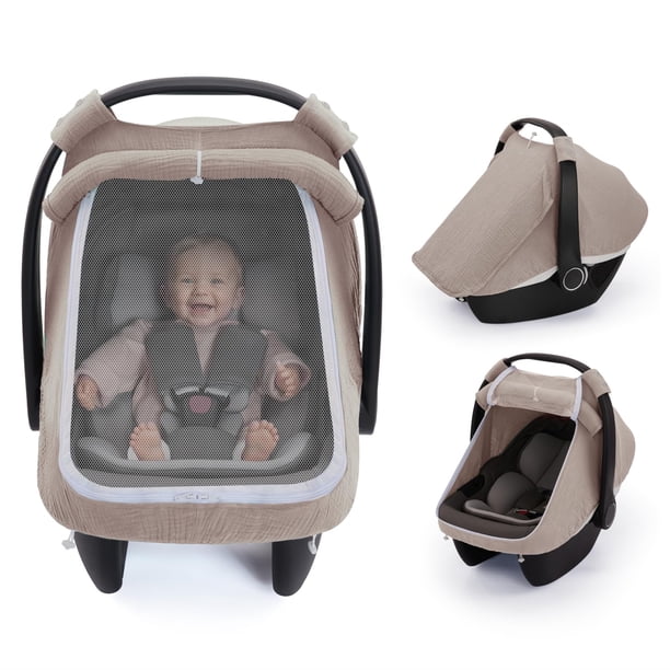 Funda para Silla de Coche de Bebé Blissful Diary Extra Grande en Malla Gris