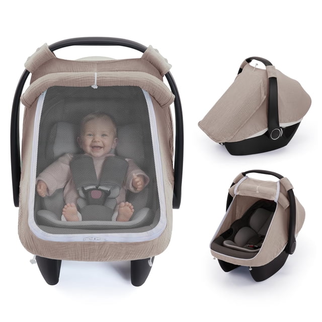 Funda para Silla de Coche de Bebé Blissful Diary Extra Grande en Malla Gris