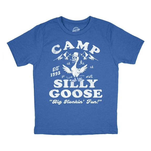 Youth Funny T Shirts Camp Silly Goose Sarcastic Nature Graphic Novelty Tee for Kids