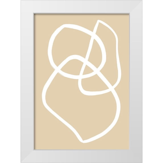 Uppsala Studio 11x14 White Modern Wood Framed Museum Art Print Titled - Beige Lines 03