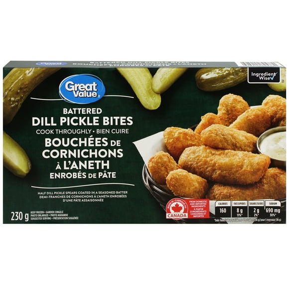 Great Value Battered Dill Pickle Bites, 230g