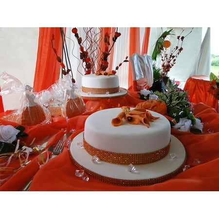Canvas Print Wedding Cake Reception Decoration Dessert