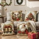 thumbnail image 1 of Juego de 4 fundas decorativas navideñas para cojines con diseños de renos y muñecos de nieve., 1 of 8