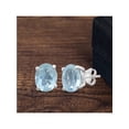 thumbnail image 4 of JewelersClub 4.50 CTW Sky Blue Topaz Stud Earrings – Sterling Silver (.925)| Hypoallergenic Studs for Women – Oval Cut Set with Push Backs, 4 of 5