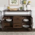 thumbnail image 6 of Walker Edison Industrial 3-Door Storage Buffet, Dark Walnut, 6 of 21