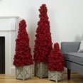 thumbnail image 2 of 40" Red Berry Cone Potted Christmas Topiary, 2 of 5