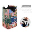 thumbnail image 3 of Yayeee Freestanding Laundry Hamper with Handle Collapsible Large Storage Basket for Clothes, Green Window, 3 of 7