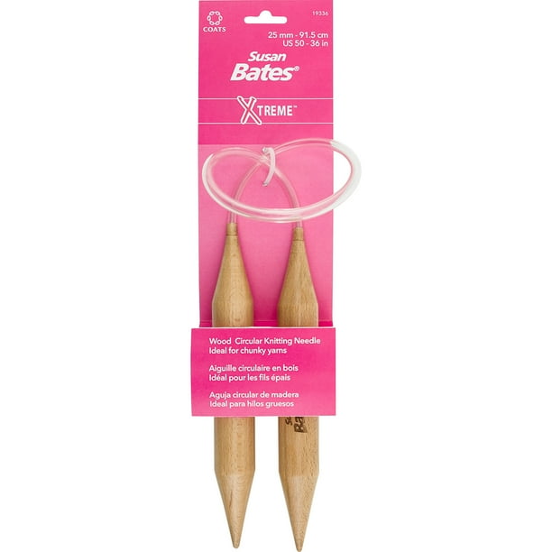 Susan Bates XTreme Wood Circular Knitting Needles 36"Size 50/25mm