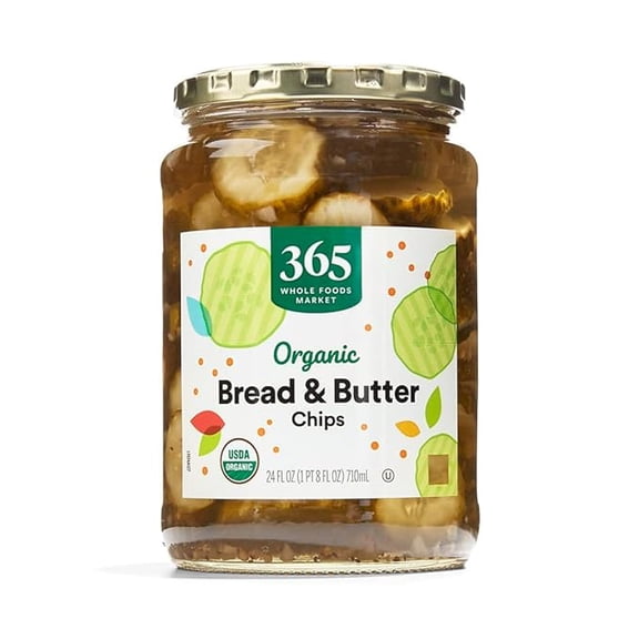 1x 365 by Whole Foods Market, Organic Bread And Butter Pickles, 24 Fl Oz