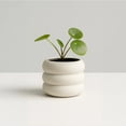 thumbnail image 1 of 3D Printed Stackable Planter Modern White Ceramic Like Flower Pot with Smooth Rounded Design Ideal for Small Plants Succulents Or Desk Decor Home Decor Party Decoration Home Decoration Holiday Decor, 1 of 4