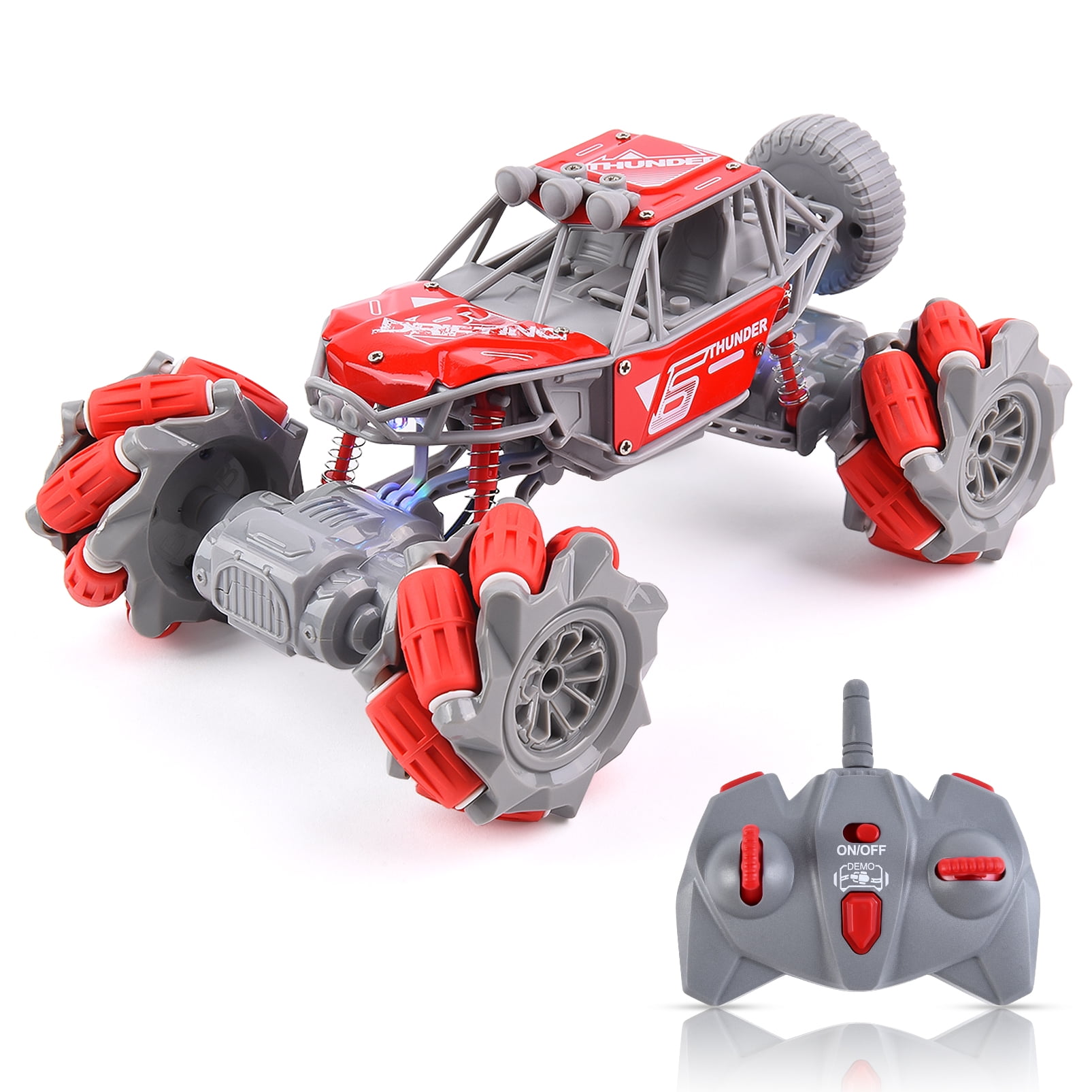 2.4 GHz 4WD RC Stunt Car with Headlights Details about   REAPP Remote Control Car for Kids ...