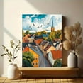 thumbnail image 6 of European Town Street View Canvas Painting/Decorative Painting， Suitable for Living Room，Office， Hallway， and Dining Room Decoration., 6 of 8