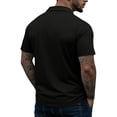 thumbnail image 4 of LNZGNM Mens Zipper Polo Shirt Short Sleeve Slim Fit Lapel Golf Shirt Fashion Lightweight Solid Color T-Shirt Breathable Vacation Tops with Pocket,Black M, 4 of 7