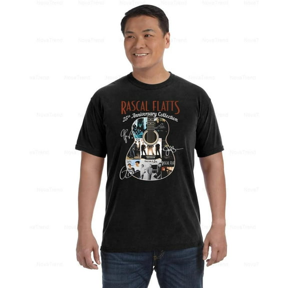 Rascal Flatts Comfort Color T-Shirt 25th Anniversary Guitar Collection Tee, Unisex, up to size 4XL