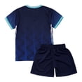 thumbnail image 4 of YONGHS Soccer Uniforms for Kids Boys Football Jersey Tee Shirt and Sport Shorts Team Training Outfit Navy Blue 5-6, 4 of 7
