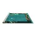thumbnail image 2 of Ahgly Company Machine Washable Indoor Rectangle Abstract Turquoise Blue Modern Area Rugs, 2' x 3', 2 of 4
