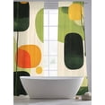 thumbnail image 5 of Abstract Geometric Sheer Curtains 84 Inch Length 2 Panels Set, Green Vintage Art Aesthetic Voile Window Treatment Rod Pocket Curtains Sheers Drapes for Bedroom/Living Room/Kitchen 52"x84"x2, 5 of 7