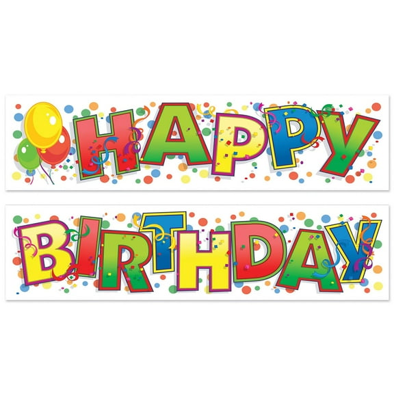 Party Central Club Pack of 24 Vibrantly Colored "Happy Birthday" Banner Hanging Decors 5'