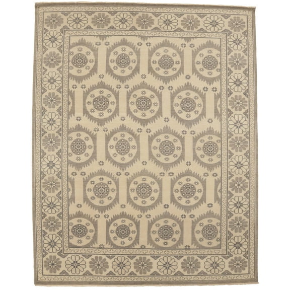 Cream Floral Transitional 8X10 Oriental Rug