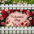 thumbnail image 3 of Valentine's Day Backdrop Romantic Rose Garland Decoration Background Perfect for Party Wedding Celebration Photo Booth Props Table Display, 3 of 5