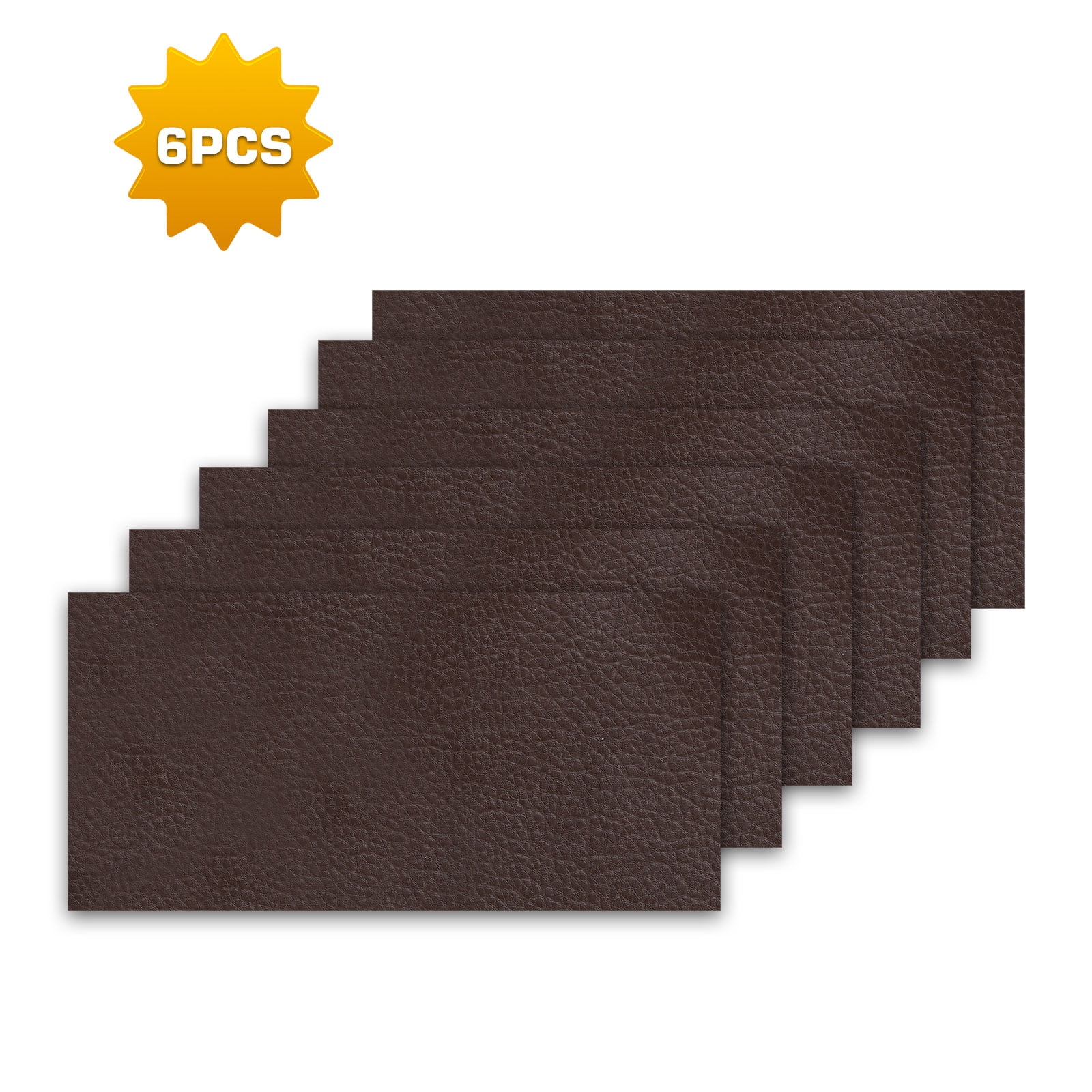6 Pack Leather Repair Patch Self Adhesive Couch Patch Size 4x8in