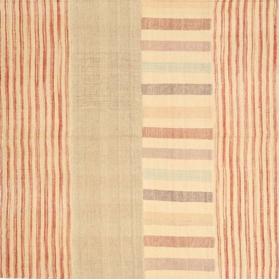 Ahgly Company Machine Washable Indoor Square Contemporary Brown Gold Area Rugs, 4' Square