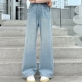thumbnail image 3 of JLMSPLWG Girls Wide Leg Jeans Toddler High Waisted Distressed Denim Pants Teen Girls Trendy Vintage Casual Trousers Spring Summer Kids Clothes, 3 of 10