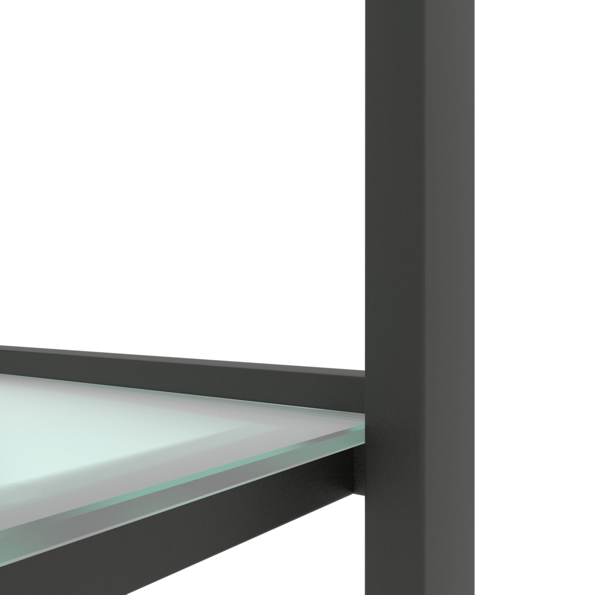 Kepooman Console Table, Double Layer Tempered Glass Rectangular Porch Table, Double Layer Glass Tea Table, Black Kepooman Console Table, Double Layer Tempered Glass Rectangular Porch Table, Double Layer Glass Tea Table, Black