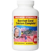 Barefoot Coral Calcium Complete 240 Capsules, 1500mg Coral Calcium, Healthy PH & Bone Support