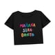 thumbnail image 5 of Camiseta Recortada con Cuello Redondo para Mujer, para Caminar, Ir de Compras, Viajes de Vacaciones SG, 5 of 7