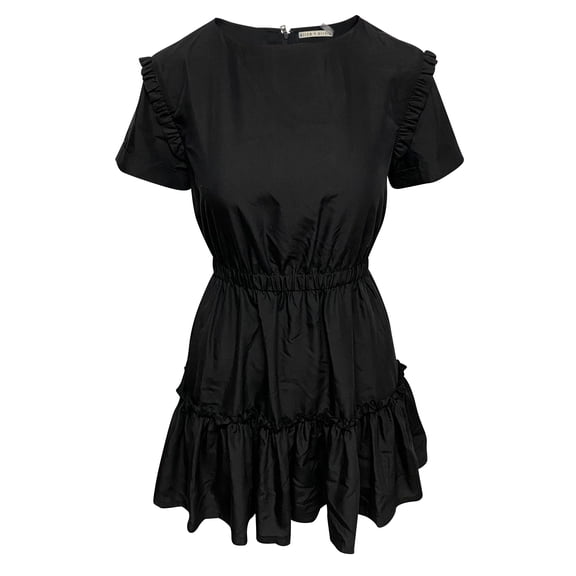 Pre-Owned Alice   Olivia Garner Ruffled Mini Dress in Black Modal