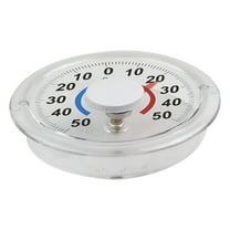 HIBIBUD Round Shutter Thermometer Measuring Indoor and Outdoor Metal Pointer Thermometer,White Analogue Thermometer 1 Pcs