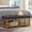 Charcoal, variant on CQSXDA Upholstered Linen Bench with Storage Shelf, Tufted Ottoman Furniture with Solid Wood Spindle LegsFor Bedroom Entryway Living Room, Linen