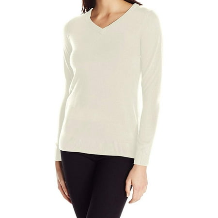 Women's Sweater V-Neck Ribbed-Trim XL