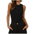 thumbnail image 1 of Tank Top for Women, Womens Solid Color Round Neck Tank Top, 1 of 7