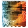 thumbnail image 2 of Ambesonne Cyber Shower Curtain, Science Theme Artwork Print, 69"Wx75"L, Marigold Pale Blue Fawn, 2 of 4