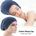 thumbnail image 3 of Cotton Hair Cover Bonnet Sleep Cap Silky Lined Sleep Cap Hat for Night Sleeping Women Natural Curly Long Hair Wrap Stay All Night, 3 of 5