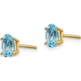 thumbnail image 2 of 14K Yellow Gold 6X4 Oval December/Blue Topaz Post Earrings (6 X 4) Made In India xbe24, 2 of 5