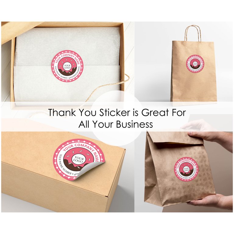 Custom Stickers - Personalized Labels With Your Logo/Text, Waterproof Vinyl, Round 1.5 Inch For Business, Parties, Gifts