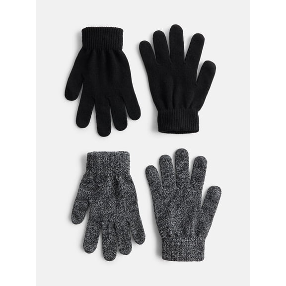 No Boundaries Women's Marled Knit Gloves, 2 Pack