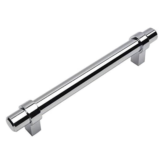 10 Pack 161-128CH Polished Chrome Contemporary Bar Cabinet Handle Pull - 5" (128mm) Hole Centers
