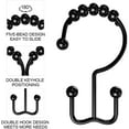 thumbnail image 2 of 12 PCS Matte Black Shower Curtain Hooks Rings,Double Shower Curtain Hooks,Metal Smooth Shower Hooks,Stainless Steel RustProof Hook for Shower Poles,Roller Balls Glide on Shower Rods, 2 of 6